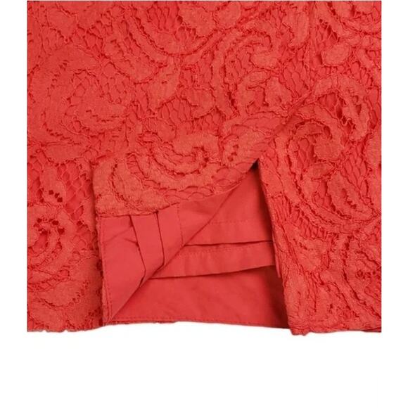 J. Crew Alexa One Shoulder Style Texture Laced Mini Dress Back Slit 12 Poppy Red - Picture 13 of 16